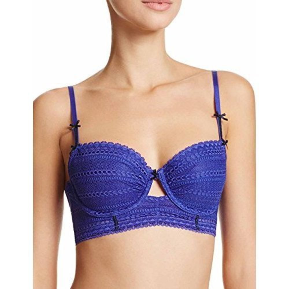 Heidi Klum Womens Mada Rhythm Longline Embroidered Bra-34D
